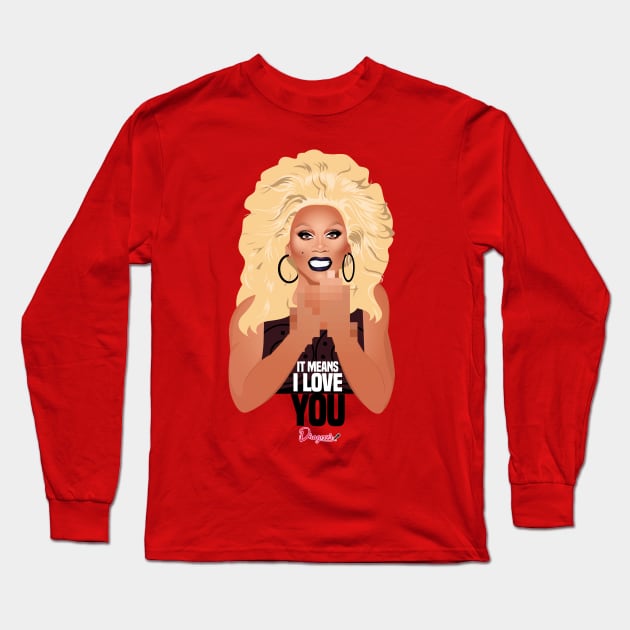 RuPaul blurred vs Utica from RuPaul's Drag Race Long Sleeve T-Shirt by dragover